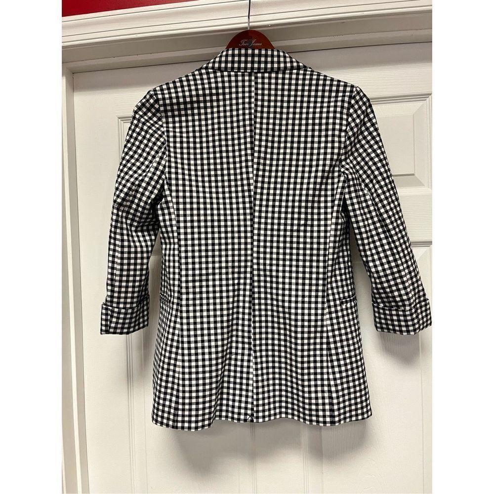 Bershka Black & White Gingham  Open Front Blazer Jacket sz S NWOT - Picture 5 of 7
